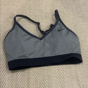 Nike Women's Charcoal and Black Sports Bra
